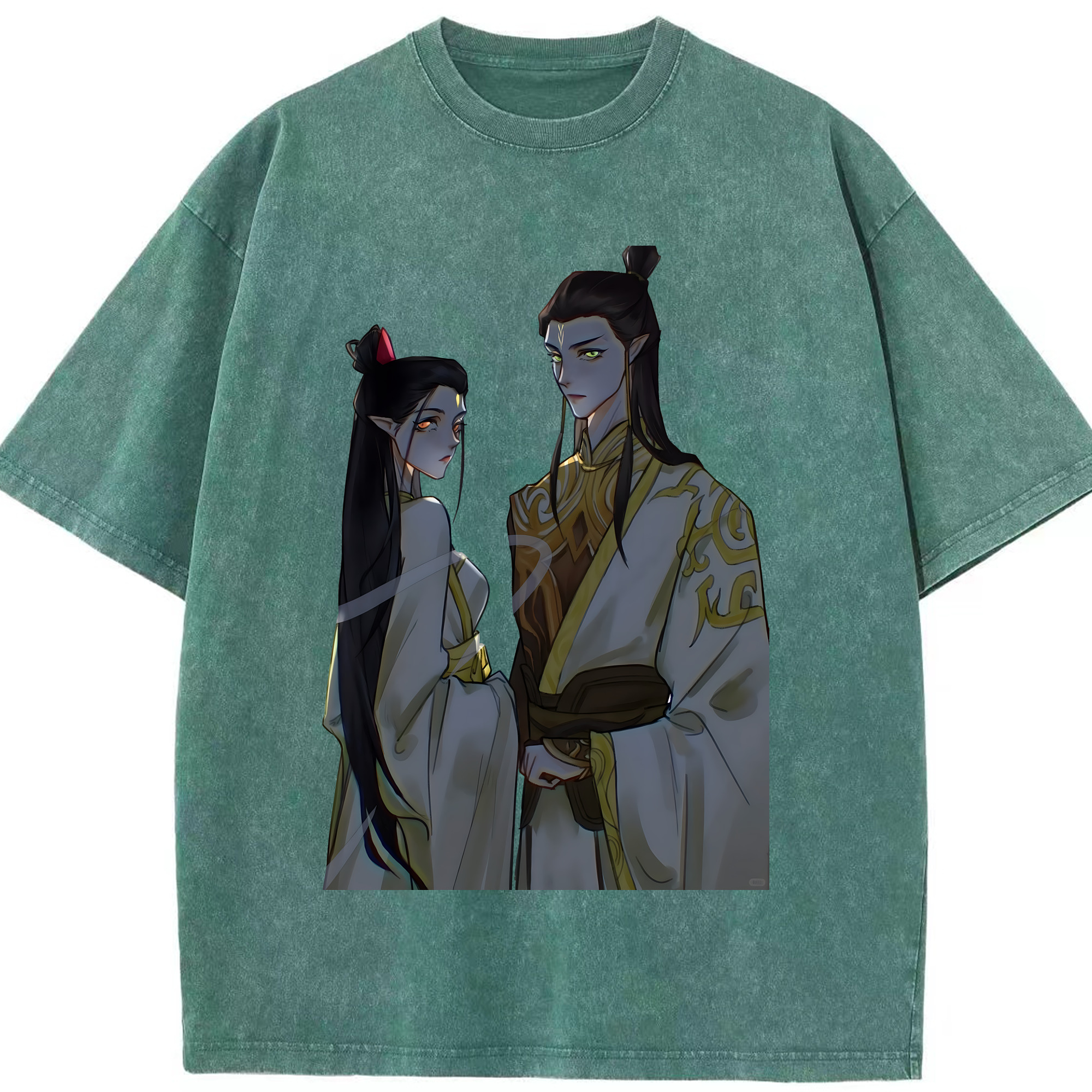 （画像用） Ne Zha 2 ナタ 魔童の大暴れ 綿100% ヴィンテージ風 半袖Tシャツ（フロントプリント）